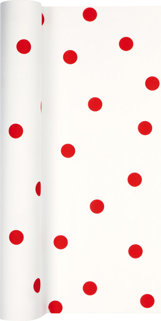Tischlaeufer modern dots red