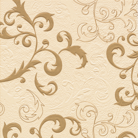 geprgte Tissue-Serviette Baroke Ranke beige